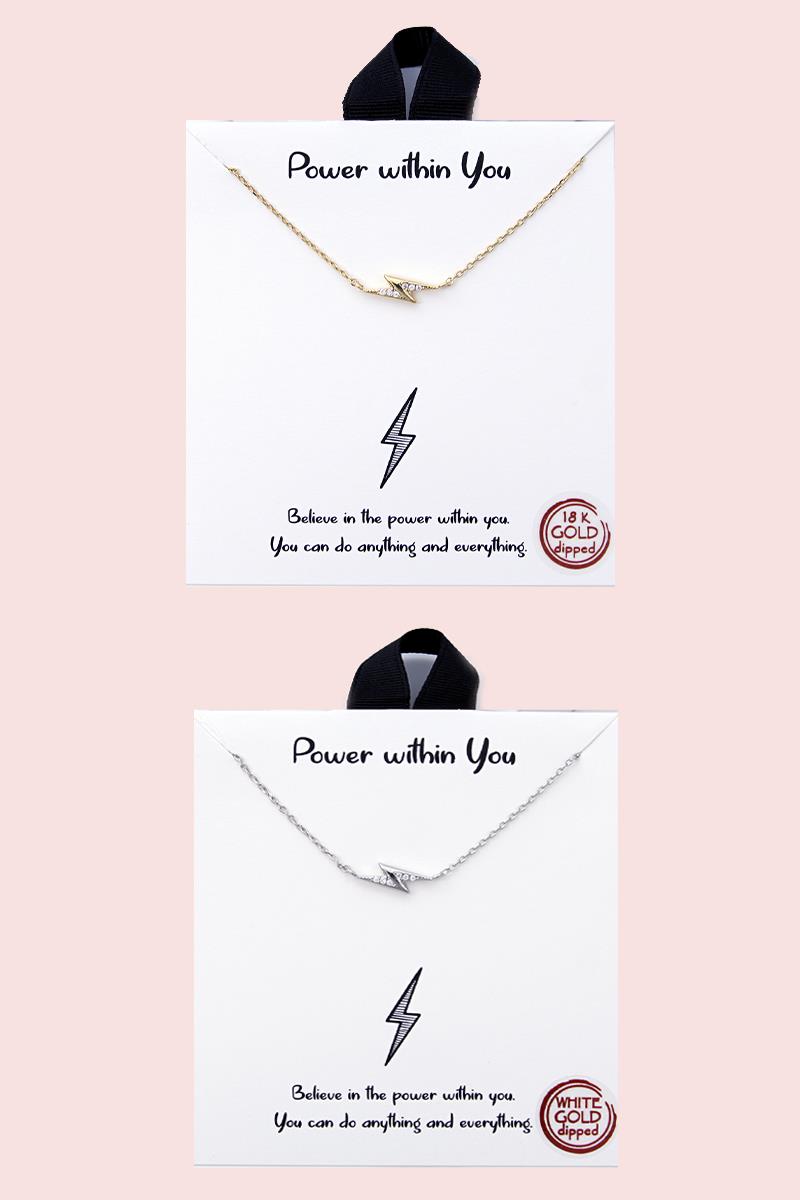 18K GOLD RHODIUM DIPPED POWER WITHIN YOU NECKLACE