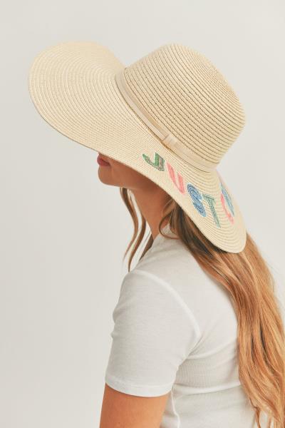 (ONLINE ONLY) SEQUIN LETTER JUST CHILL OUT FLOPPY HAT.