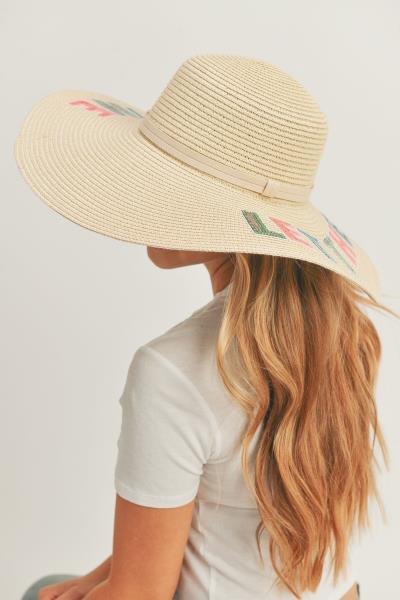 (ONLINE ONLY) SEQUIN LETTER LET THE SUN SHINE FLOPPY HAT