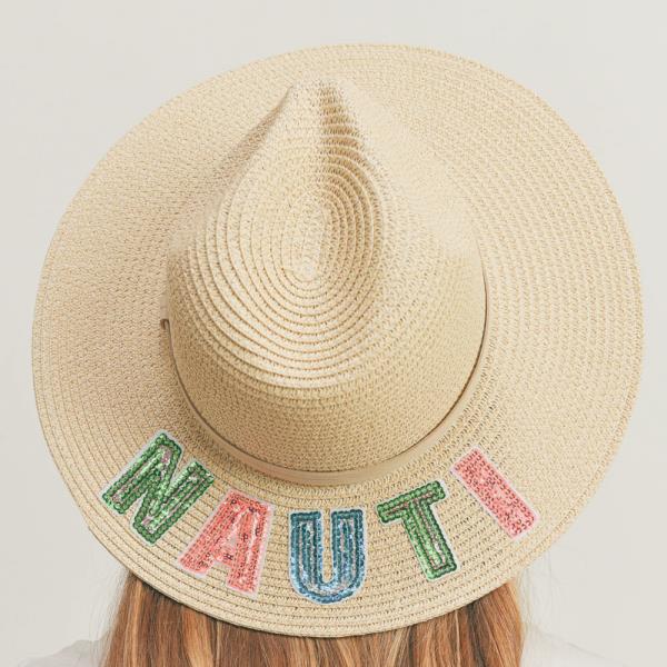 (ONLINE ONLY) SEQUIN LETTER NAUTI PANAMA HAT