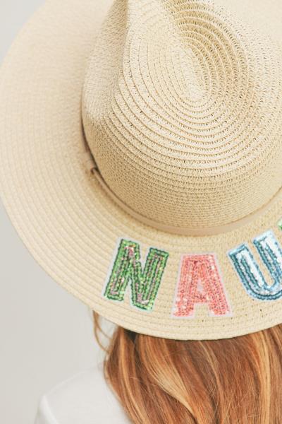 (ONLINE ONLY) SEQUIN LETTER NAUTI PANAMA HAT