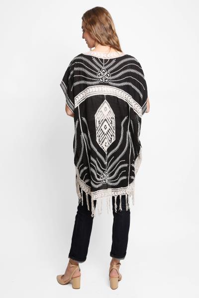 LONG LACE COVER-UP W/TASSELS