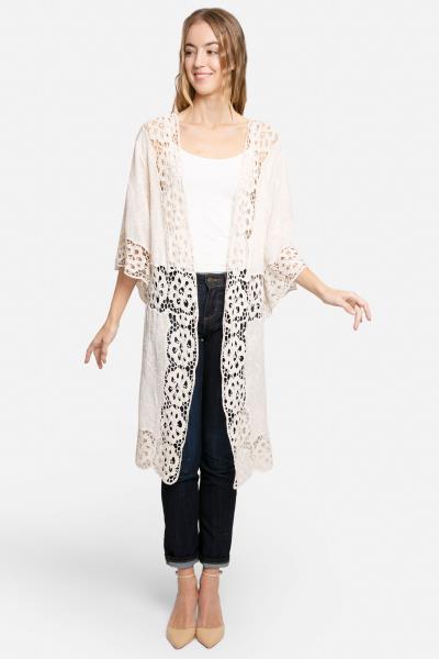 FLORAL LACE TRIM COVER-UP