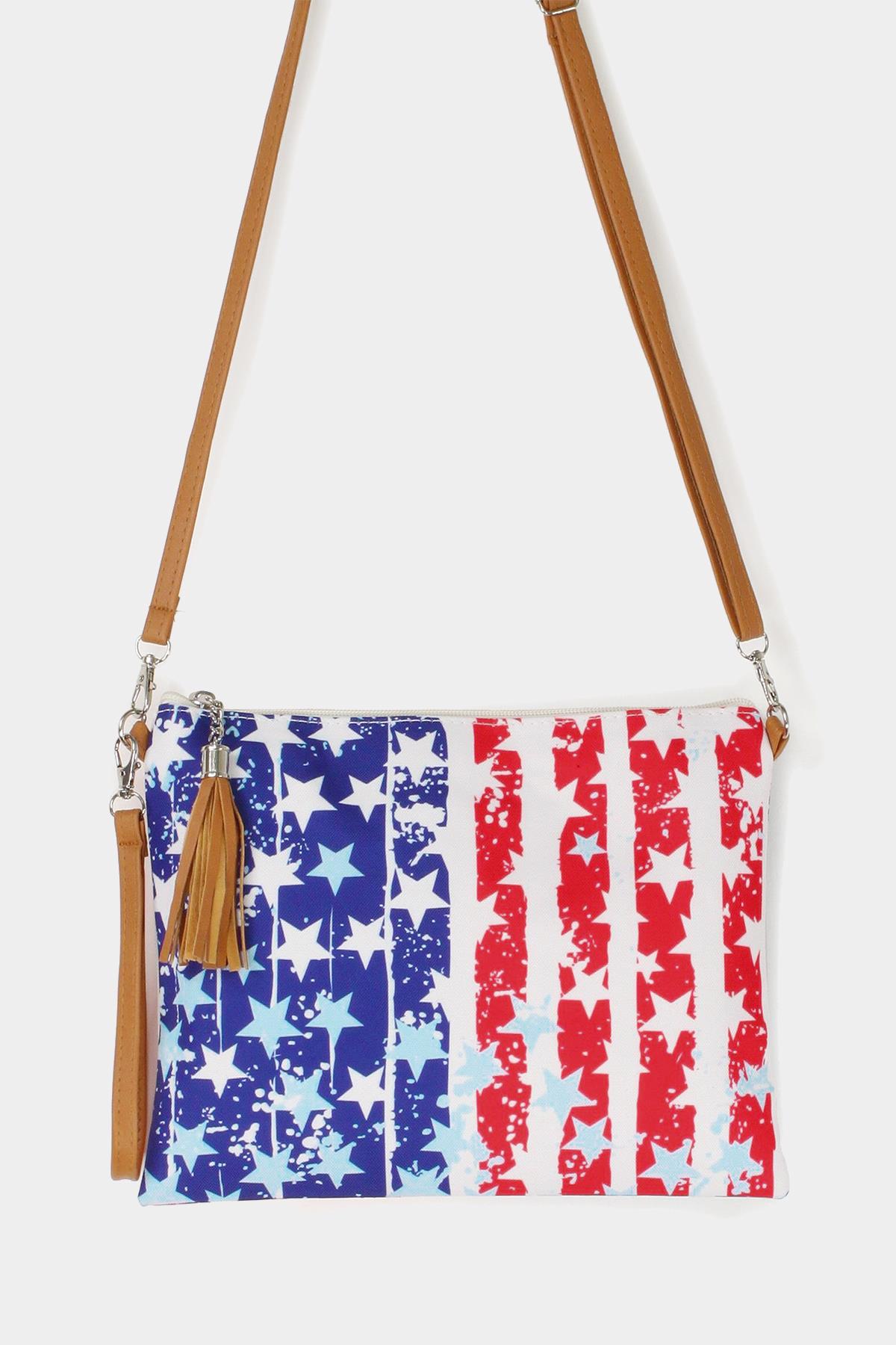 AMERICAN FLAG CROSSBODY/CLUTCH BAG