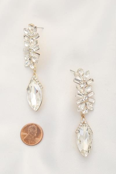 MARQUISE RHINESTONE DANGLE EARRING