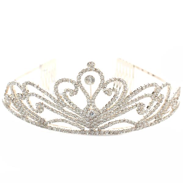 RHINESTONE ACCENTED PRINCESS TIARA