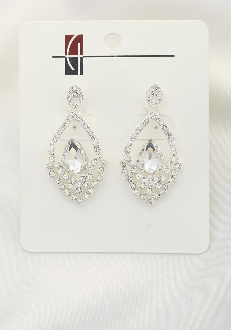 TEARDROP RHINESTONE DANGLE EARRING