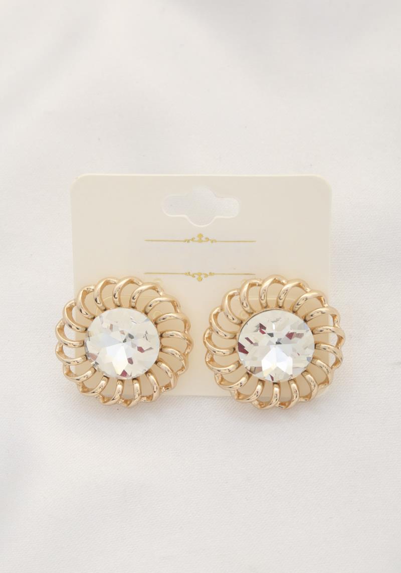 CRYSTAL ROUND POST EARRING