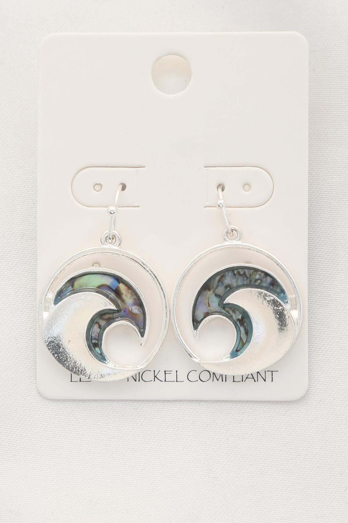 WAVE ROUND DANGLE EARRING