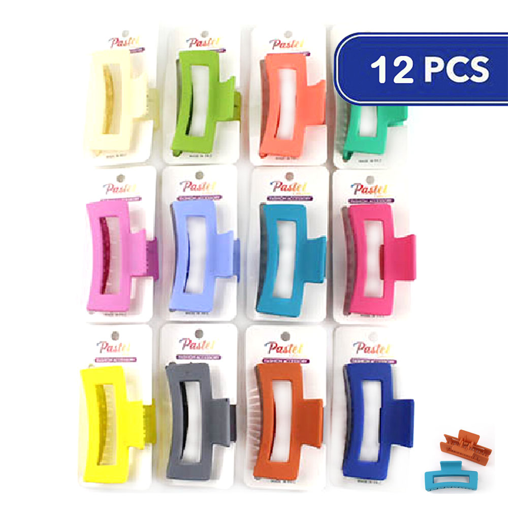 FASHION HAIR CLAW JAW CLIPS (12 UNITS)
