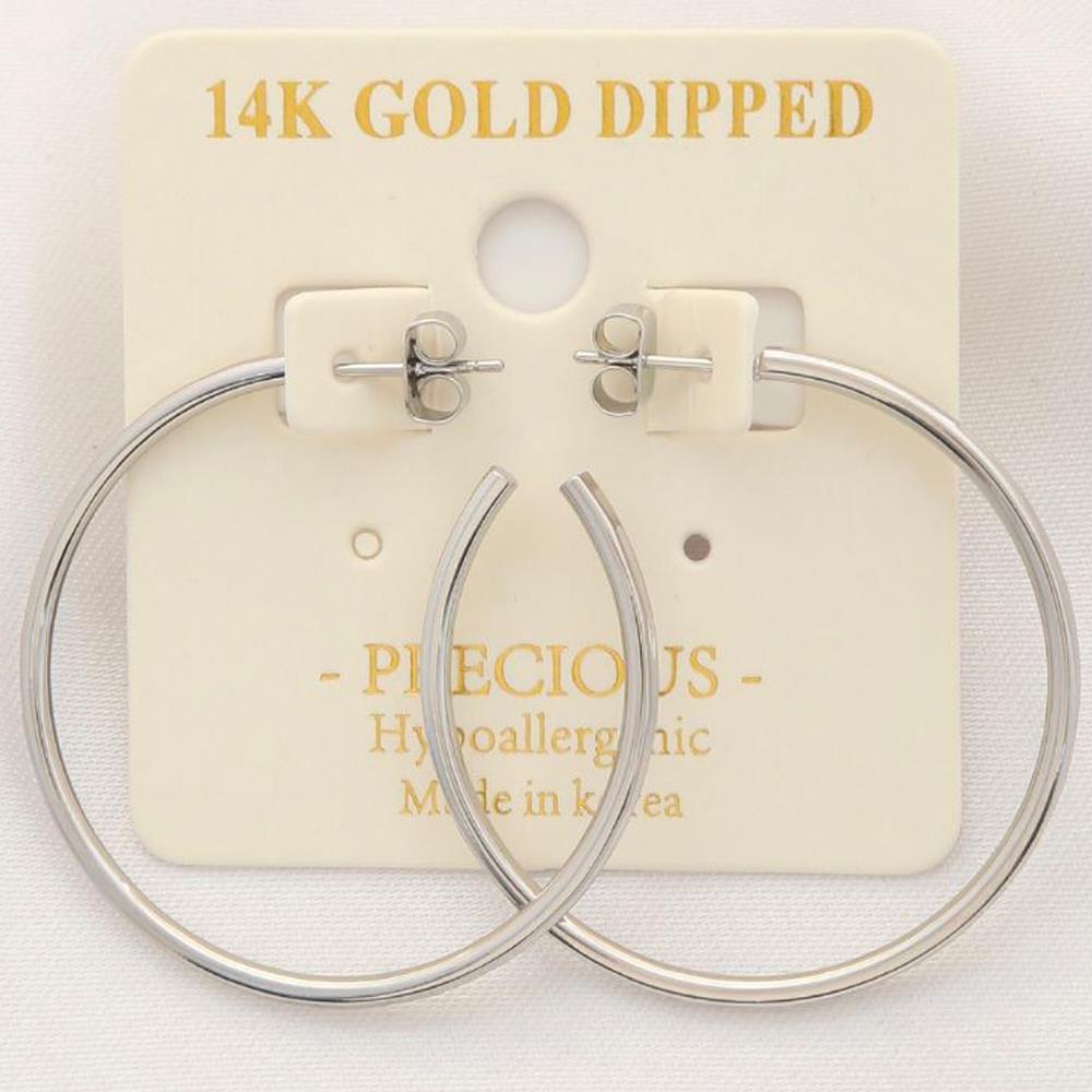 14K GOLD DIPPED OPEN HOOP EARRING