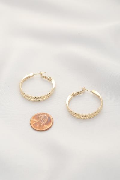 TRIPLE 14K GOLD DIPPED HOOP EARRING