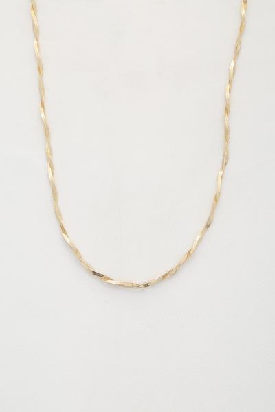 TWISTED FLAT SNAKE CHAIN NECKLACE