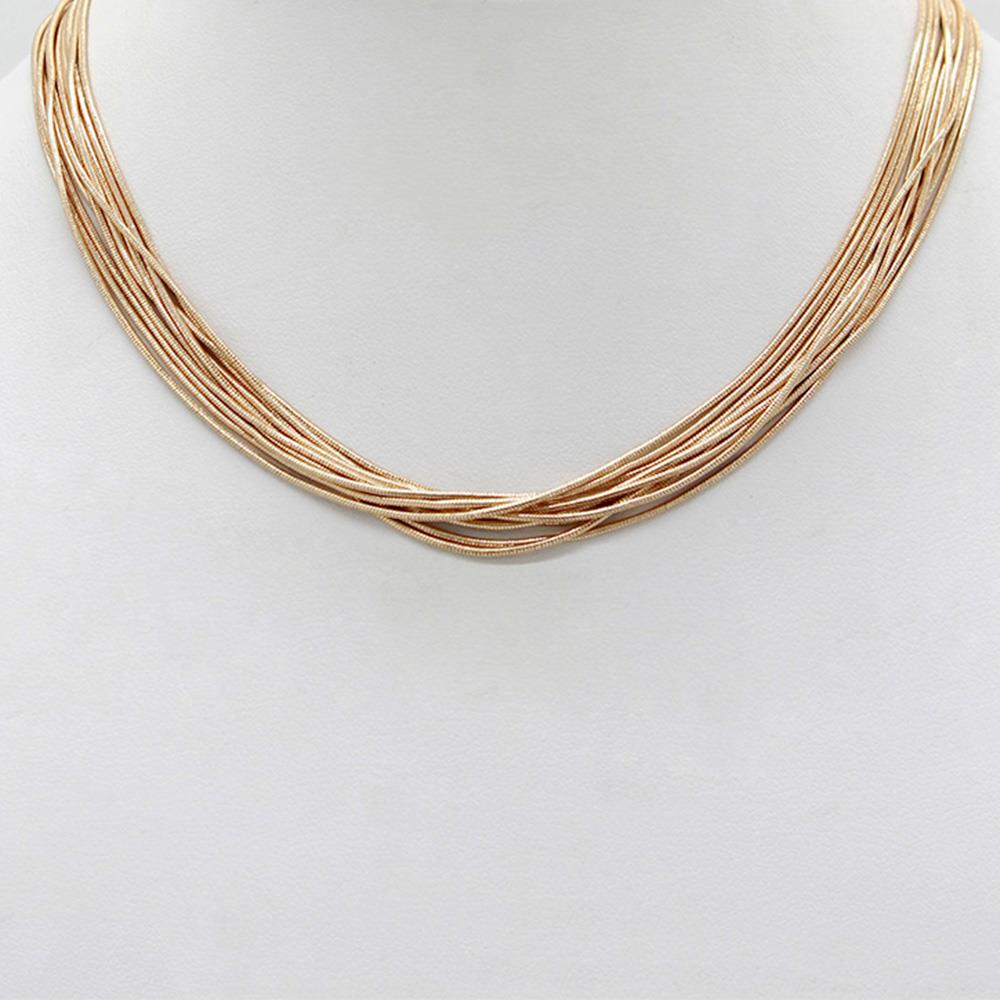 MULTI STRAND METAL LAYERED NECKLACE