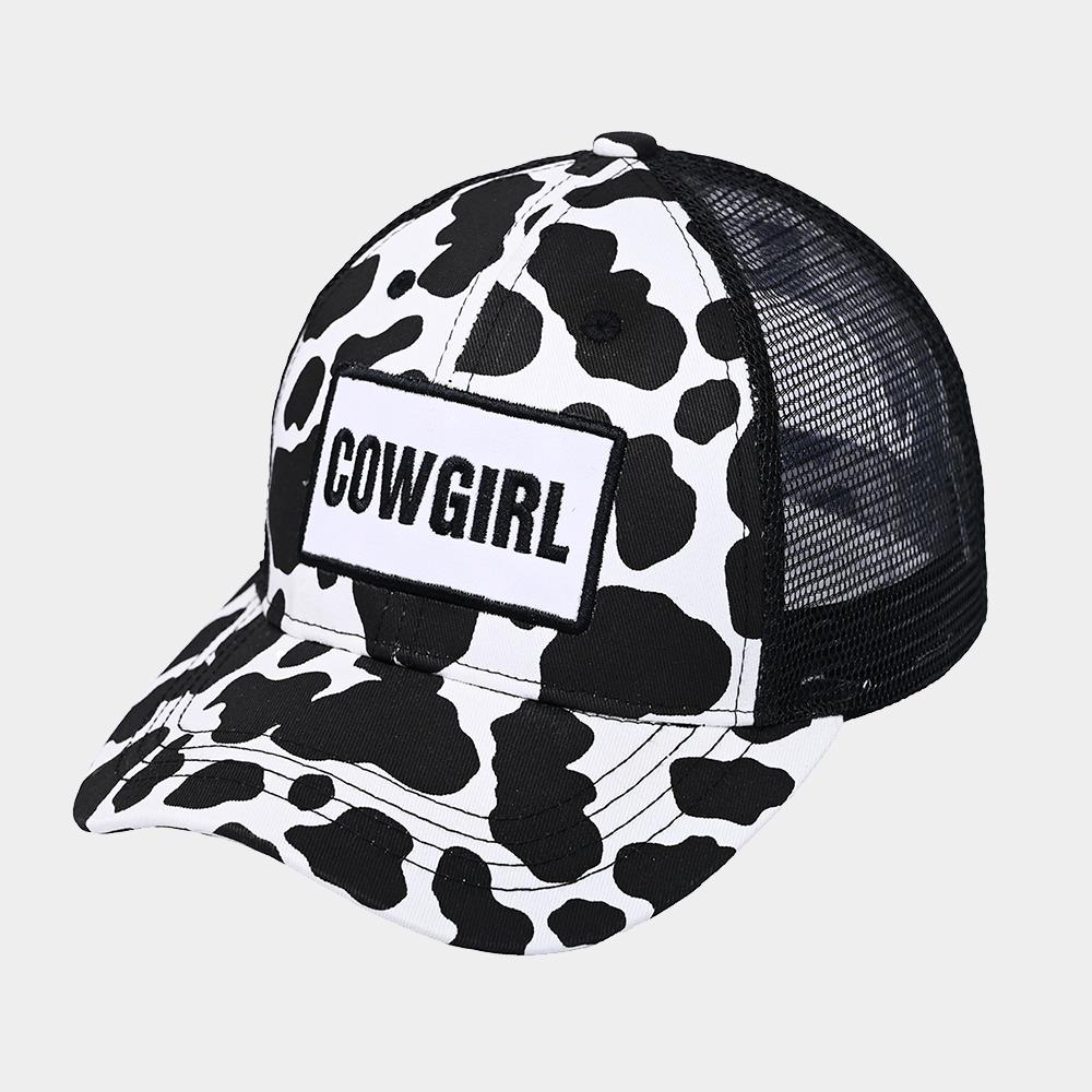 CC COWGIRL IN COW PATTERN BASEBALL CAP