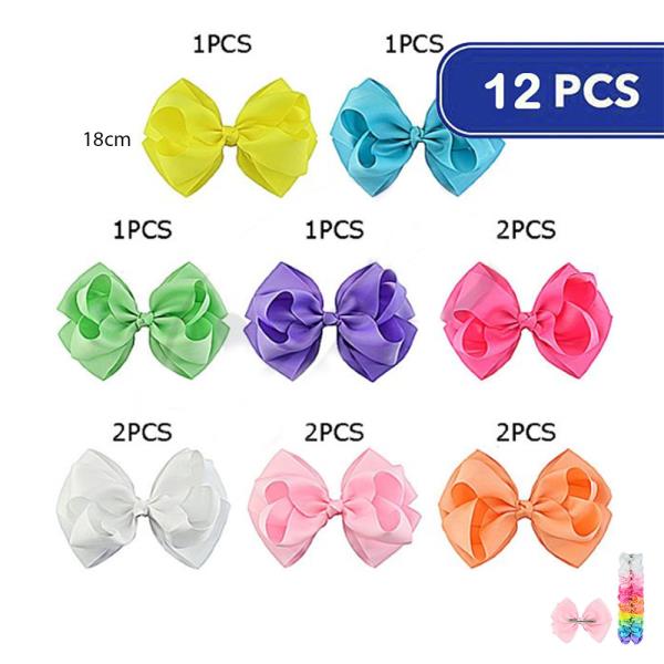 FASHION RIBBON HAIR BOW (12 UNITS)