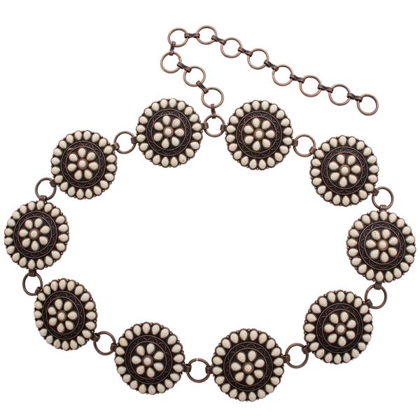 WESTERN CONCHO TURQUOISE STONE FASHION BELT