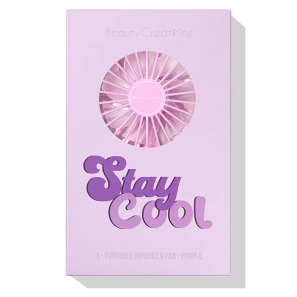 BEAUTY CREATIONS STAY COOL PORTABLE HANDHELD PURPLE FAN