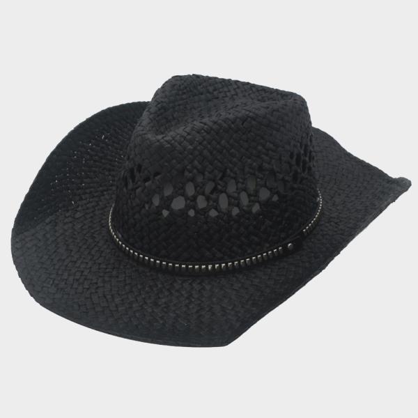 STUD BANDED SUMMER COWBOY HAT