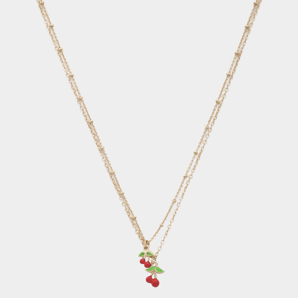 CHERRY CHARM LAYERED NECKLACE