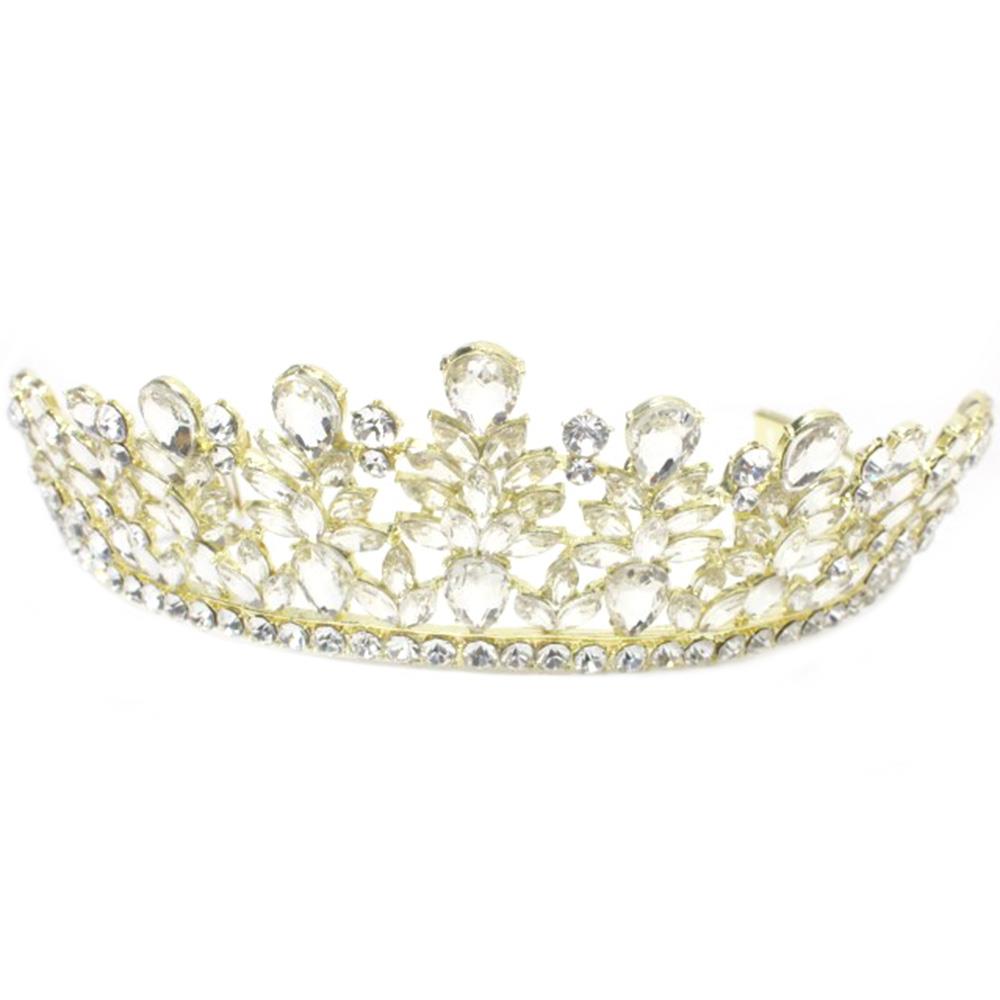 CRYSTAL STONE CROWN TIARA