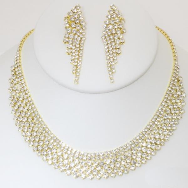 RHINESTONE EARRING SET
