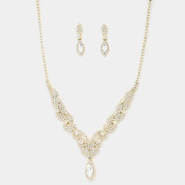 MARQUISE SWIRL RHINESTONE NECKLACE