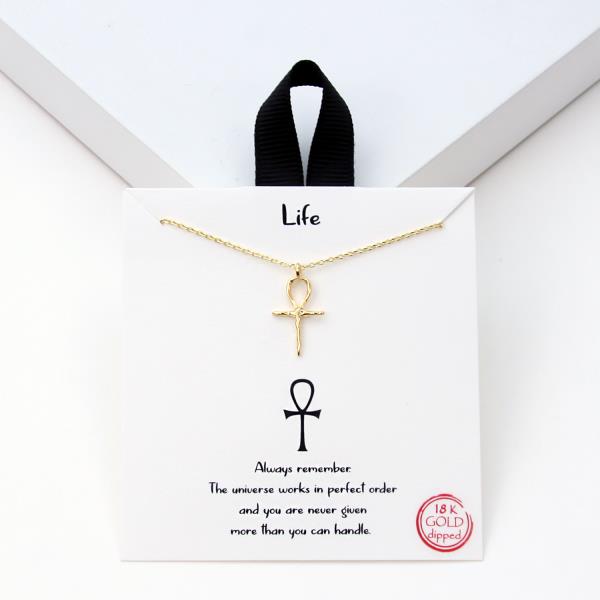 18K GOLD RHODIUM DIPPED MIND LIFE NECKLACE