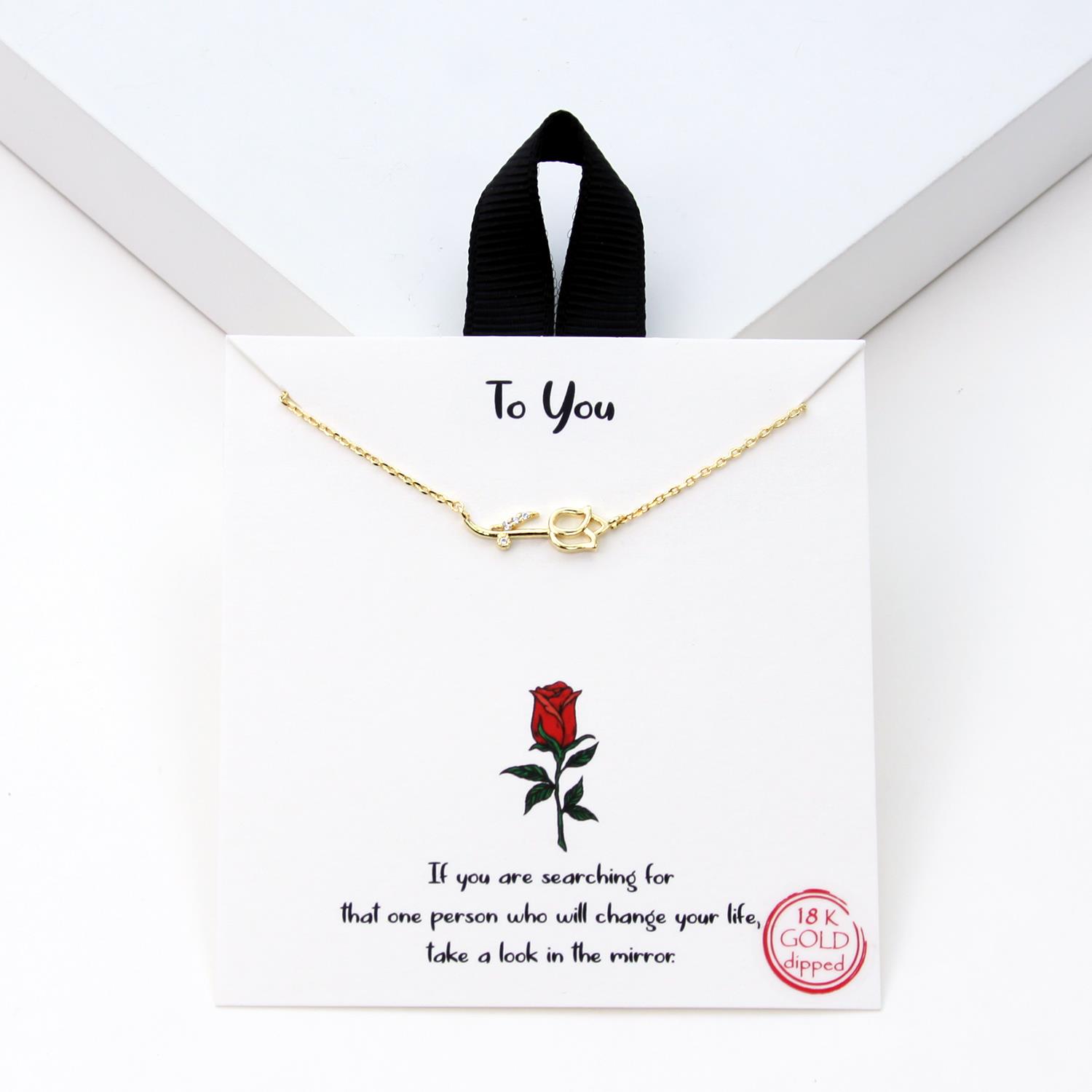 18K GOLD RHODIUM DIPPED TO YOU NECKLACE