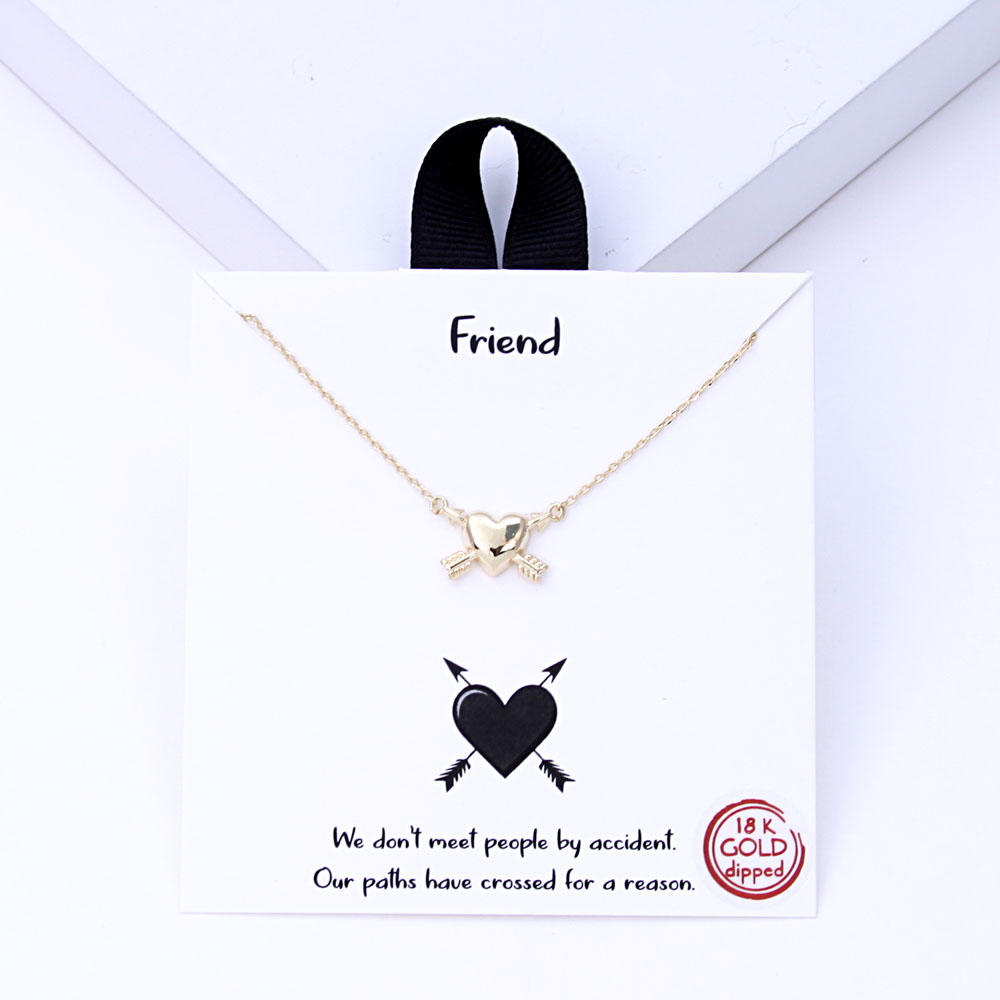 18K GOLD RHODIUM DIPPED FRIEND NECKLACE