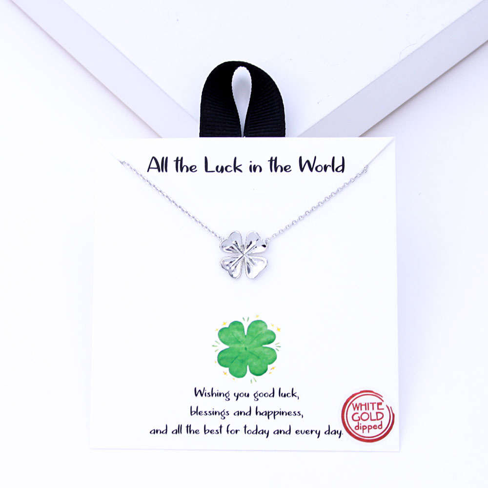 18K GOLD RHODIUM DIPPED ALL THE LUCK IN THE WORLD NECKLACE