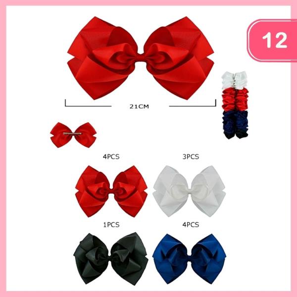 FASHION RIBBON HAIR BOW (12 UNITS)