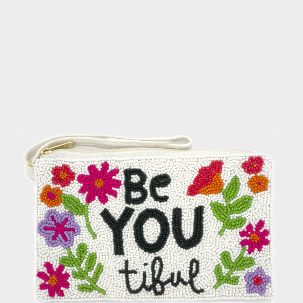 SEED BEAD BE YOU TIFUL MINI COIN PURSE POUCH