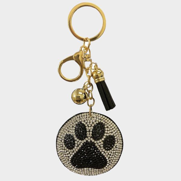 RHINESTONE PAW KEYCHAIN