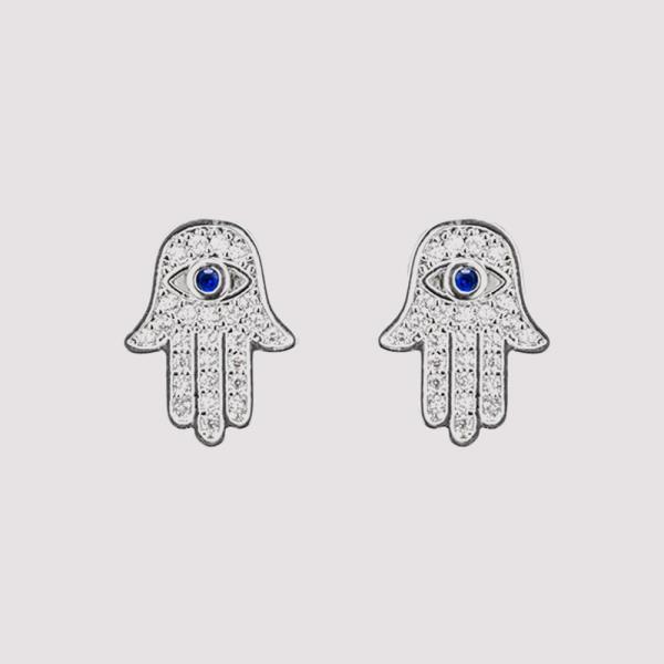 CZ HAMSA DAINTY EARRING