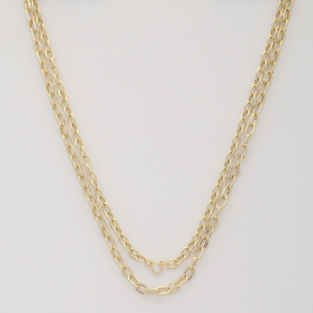 OVAL LINK LAYERED NECKLACE
