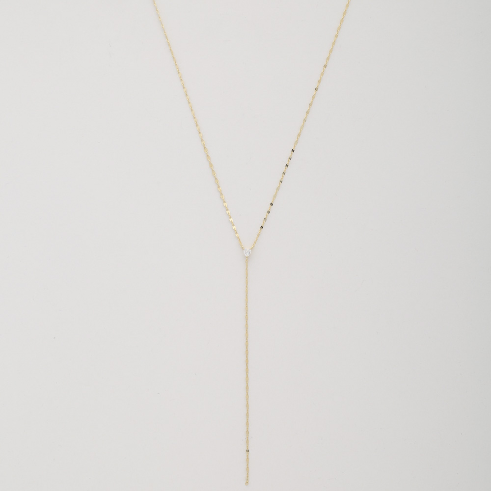 DAINTY CRYSTAL Y SHAPE NECKLACE