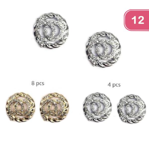 METAL STUD EARRING (12 UNITS)