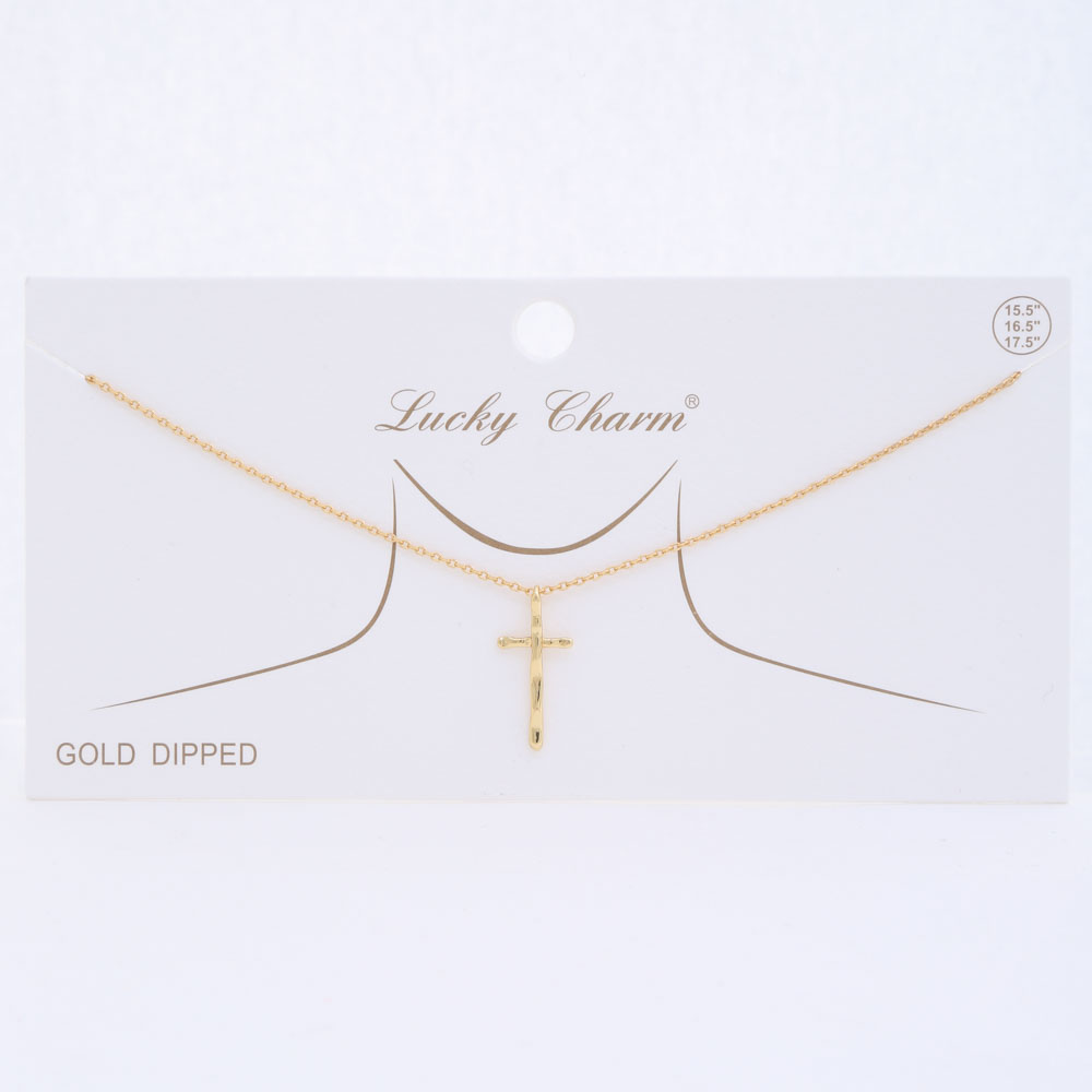 GOLD DIPPED CROSS PENDANT DAINTY NECKLACE
