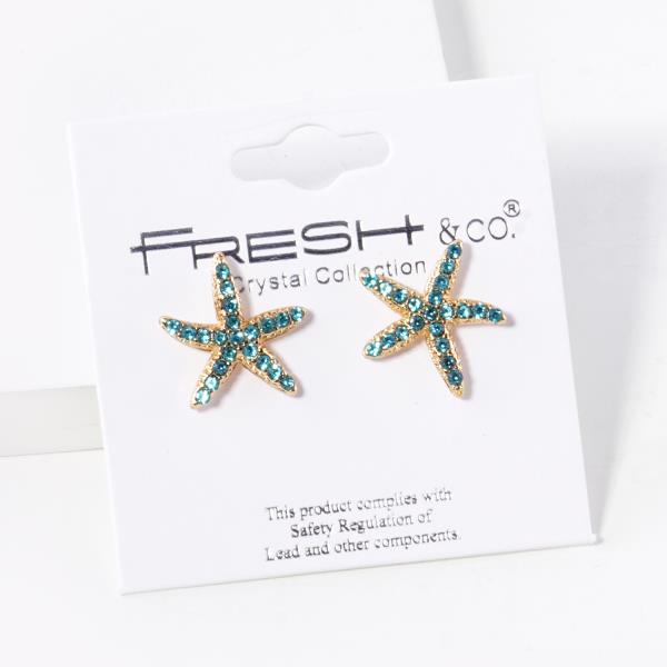 RHINESTONE STARFISH EARRING