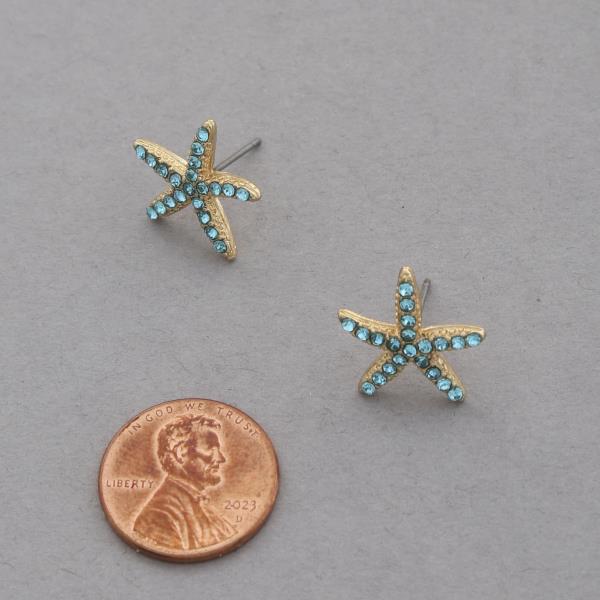 RHINESTONE STARFISH EARRING