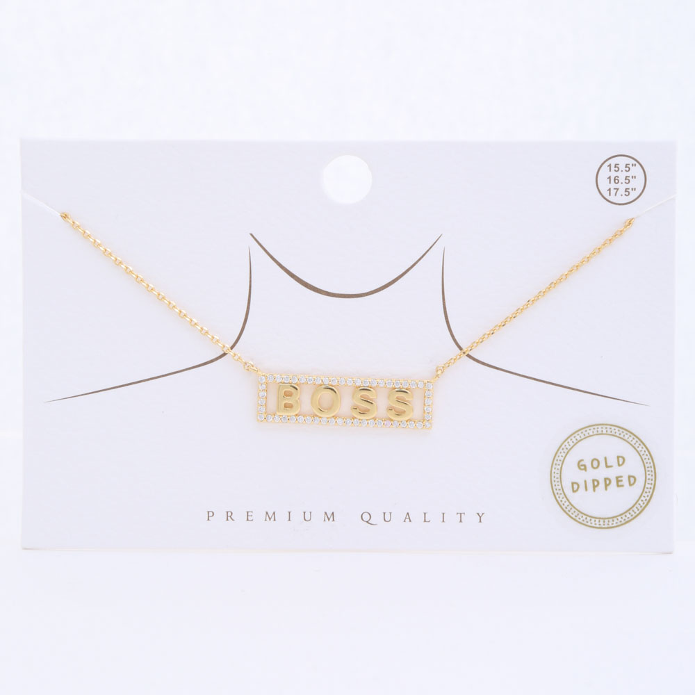 GOLD DIPPED BOSS DAINTY NECKLACE