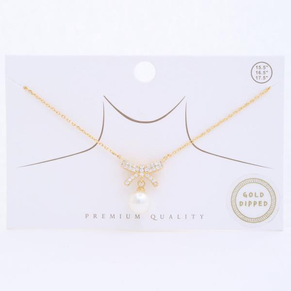 GOLD DIPPED RIBBON DAINTY NECKLACE