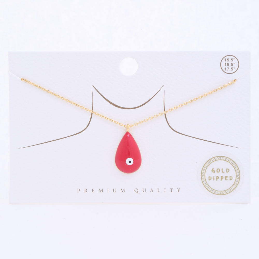 GOLD DIPPED EVIL EYE PENDANT DAINTY NECKLACE