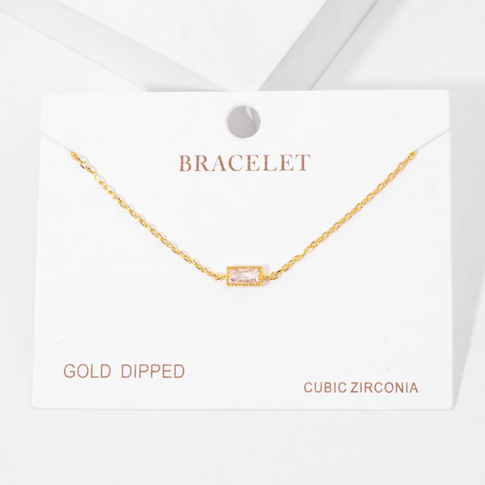 GOLD DIPPED CUBIC ZIRCONIA DAINTY BRACELET