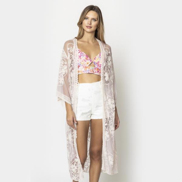 FLORAL LACE KIMONO