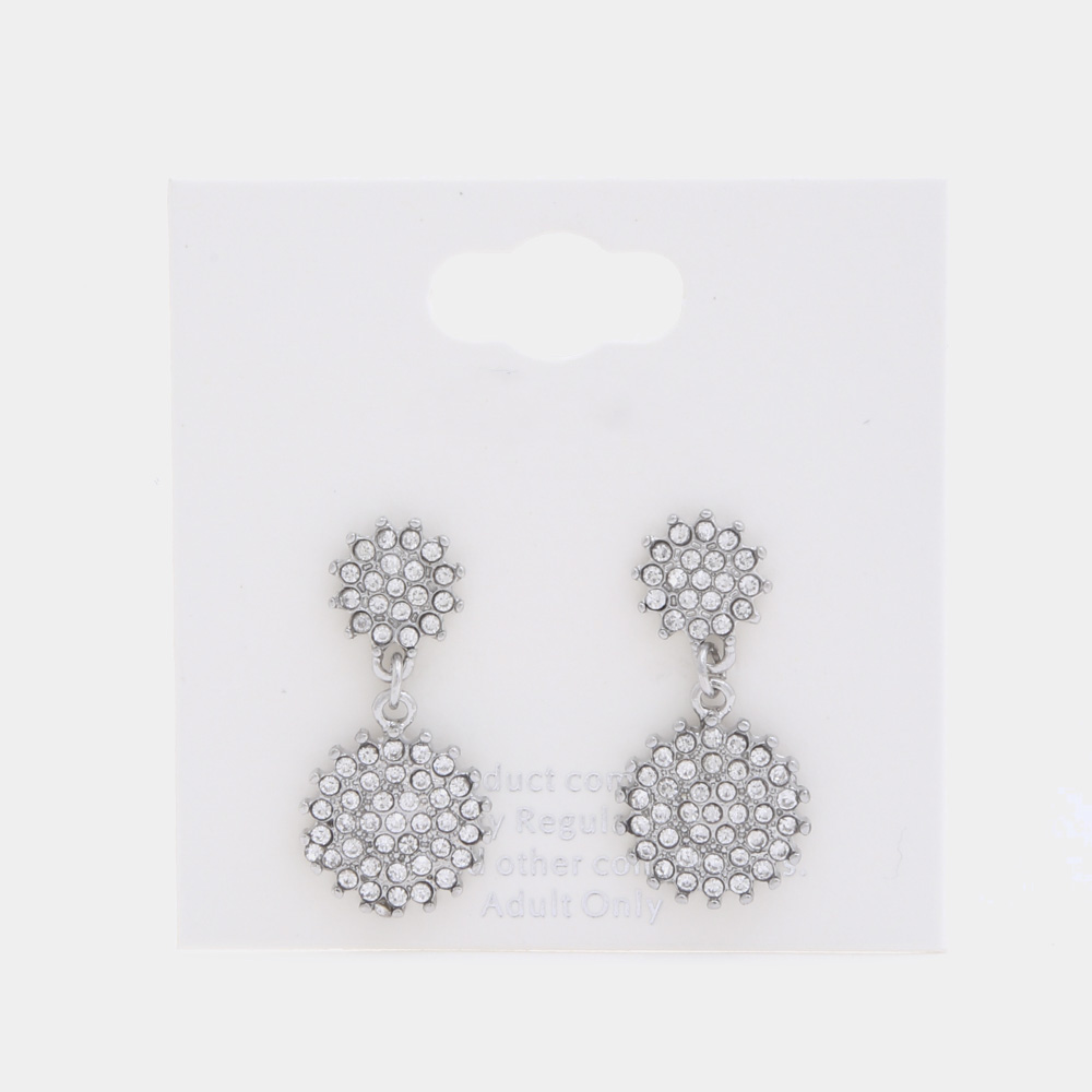 FLOWER CIRCLE DANGLE EARRING