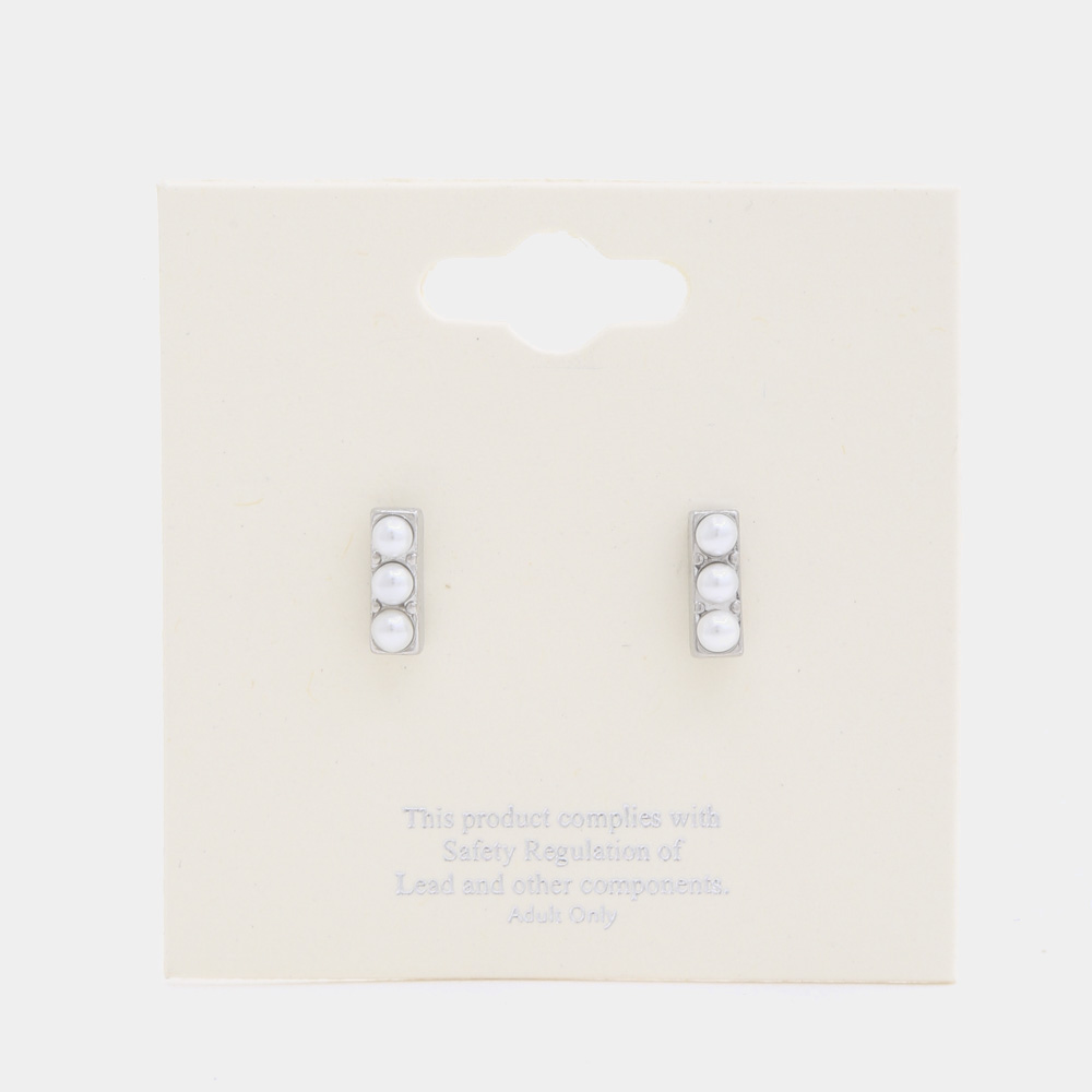 PEARL BEAD BAR EARRING