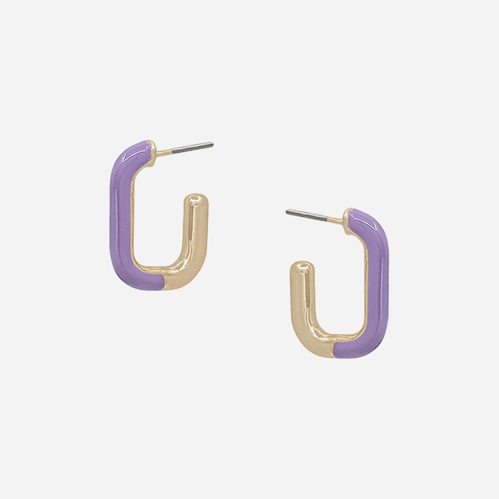 17MM OVAL SHAPE HF EPOXY COLOR HOOP EARRING