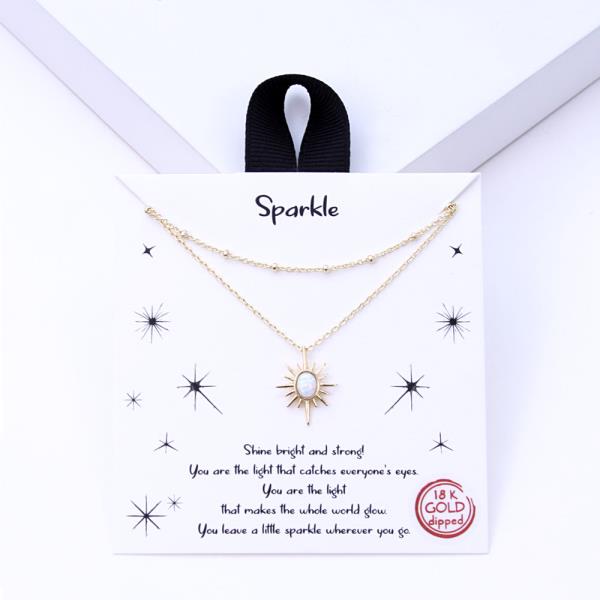 18K GOLD RHODIUM DIPPED SPARKLE NECKLACE